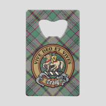 Clan Craig Crest over Tartan Credit Card Bottle Opener