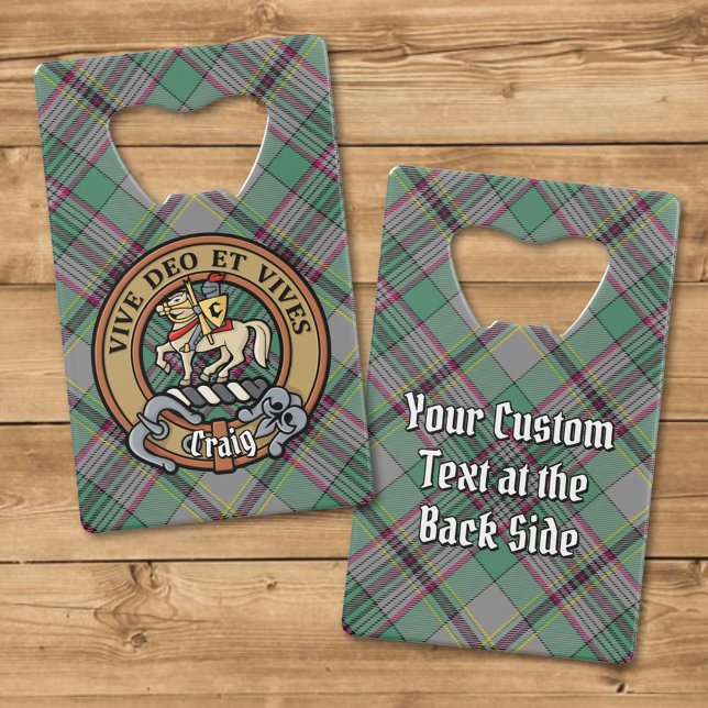 Clan Craig Crest over Tartan Credit Card Bottle Opener (Creator Uploaded)