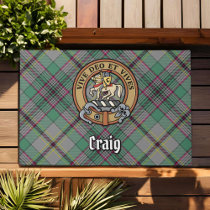 Clan Craig Crest over Tartan Doormat