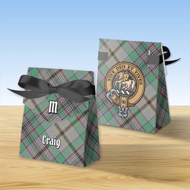 Clan Craig Crest over Tartan Favor Box (Creator Uploaded)
