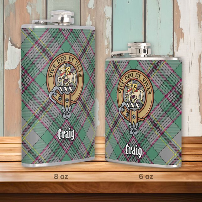 Clan Craig Crest over Tartan Flask (Creator Uploaded)
