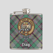 Clan Craig Crest over Tartan Flask