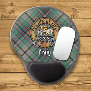 Clan Craig Crest over Tartan Gel Mouse Pad