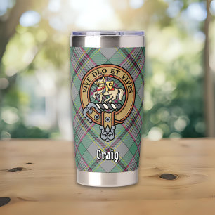Clan Craig Crest over Tartan Insulated Tumbler