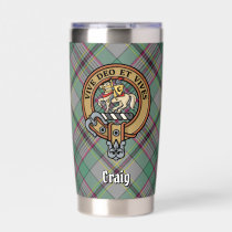 Clan Craig Crest over Tartan Insulated Tumbler