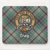 Clan Craig Crest over Tartan Mouse Pad