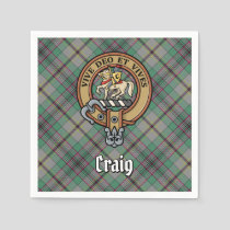 Clan Craig Crest over Tartan Napkins