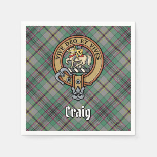 Clan Craig Crest over Tartan Napkins