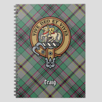 Clan Craig Crest over Tartan Notebook