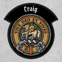 Clan Craig Crest over Tartan Patch