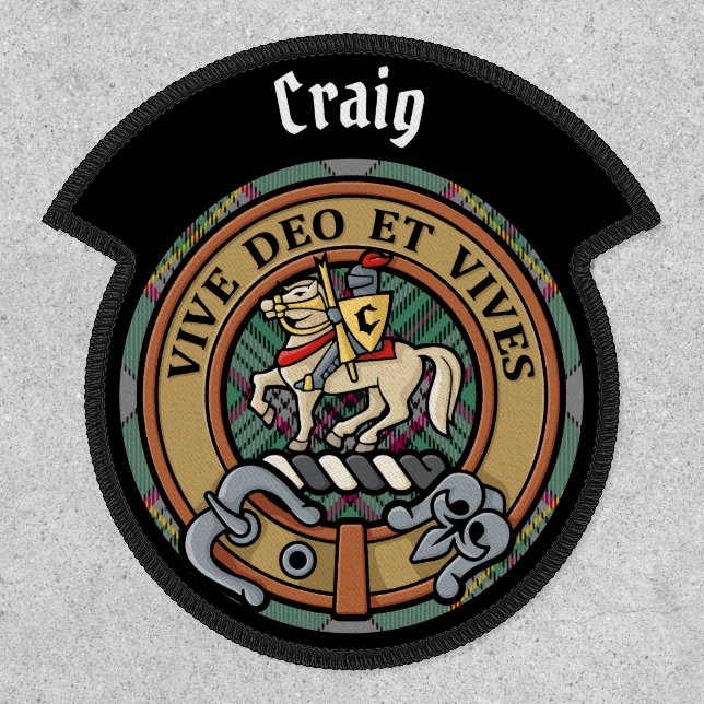 Clan Craig Crest over Tartan Patch (Front)