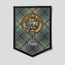 Clan Craig Crest over Tartan Pennant