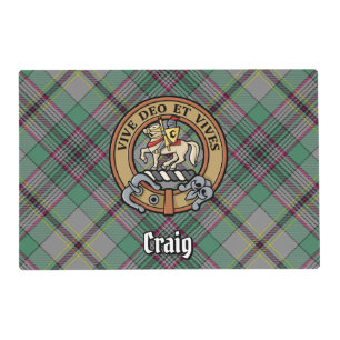Clan Craig Crest over Tartan Placemat