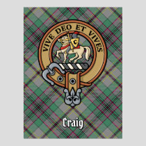 Clan Craig Crest over Tartan Poster