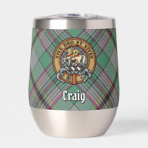 Clan Craig Crest over Tartan Thermal Wine Tumbler