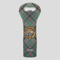 Clan Craig Crest over Tartan Wine Bag