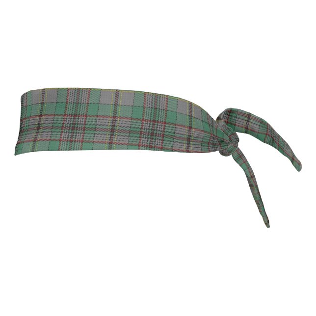 Clan Craig Scottish Accents Gray Green Tartan Tie Headband (Rotate 90)