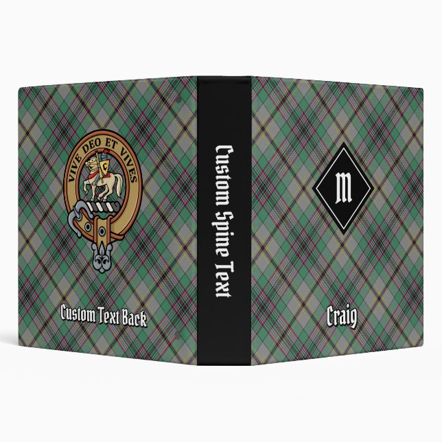 Clan Craig Tartan 3 Ring Binder (Background)