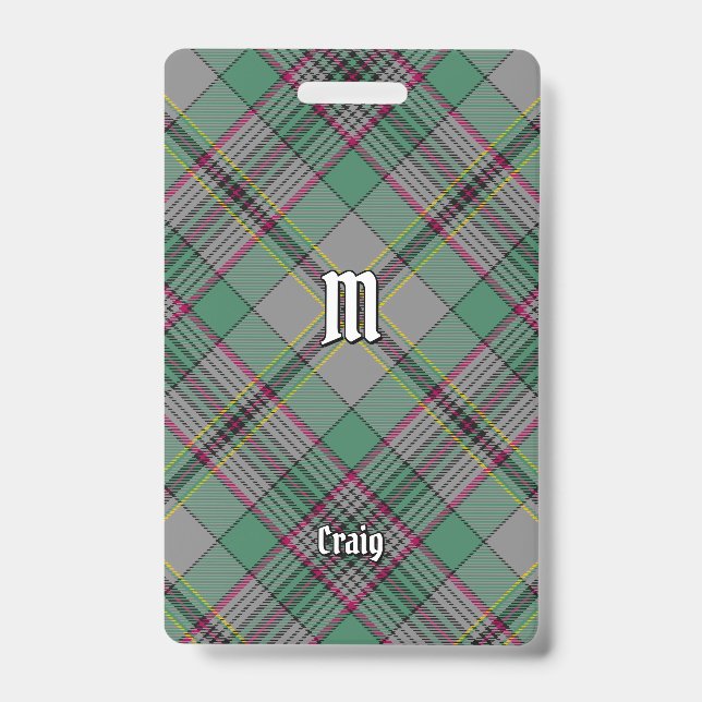 Clan Craig Tartan Badge (Front)
