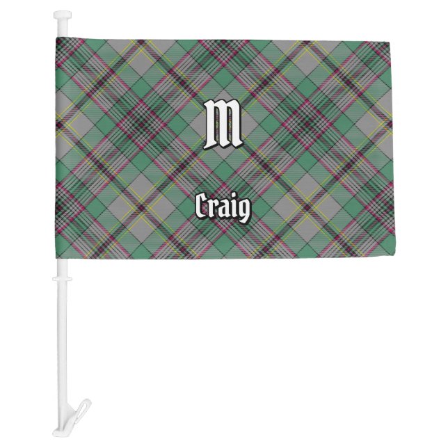 Clan Craig Tartan Car Flag (Front)