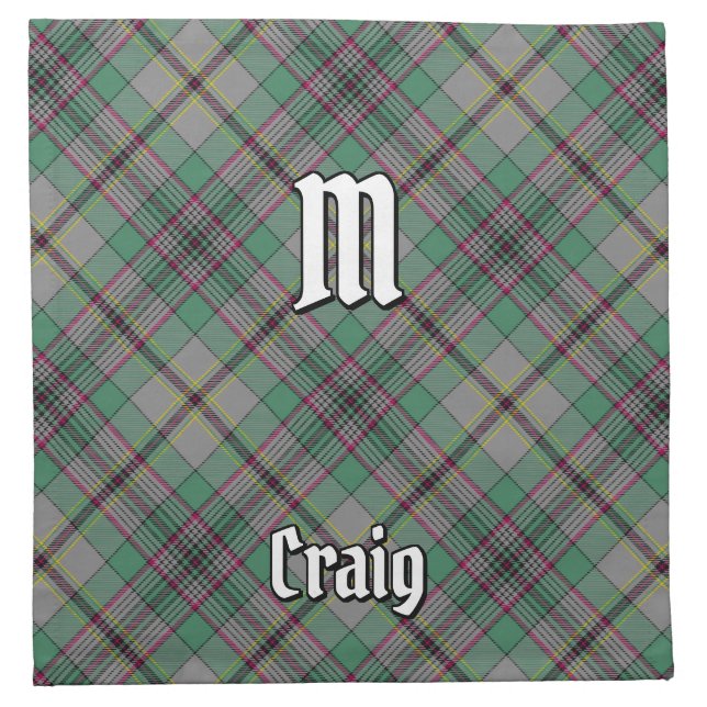 Clan Craig Tartan Cloth Napkin (Front)