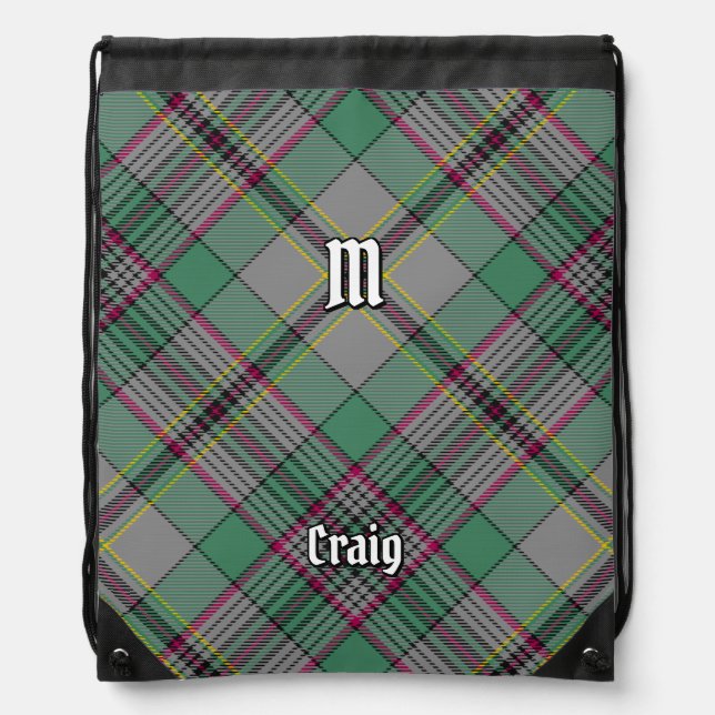 Clan Craig Tartan Drawstring Bag (Front)