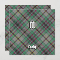 Clan Craig Tartan Invitation