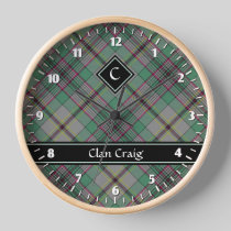 Clan Craig Tartan Large Clock
