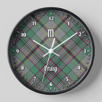 Clan Craig Tartan Large Clock