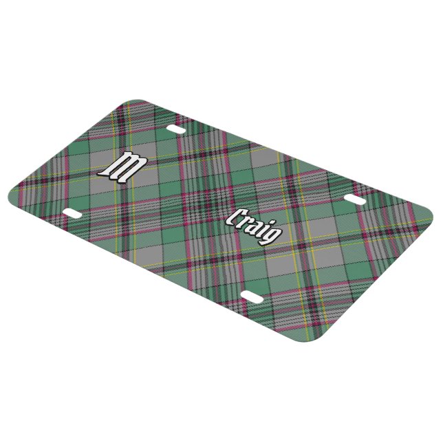 Clan Craig Tartan License Plate (Side)