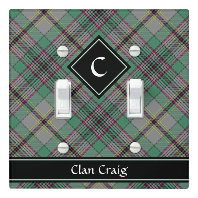Clan Craig Tartan Light Switch Cover (In Situ)
