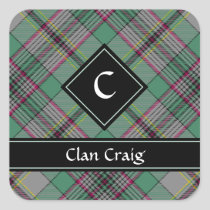 Clan Craig Tartan Square Sticker