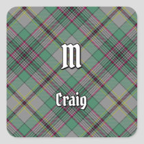 Clan Craig Tartan Square Sticker