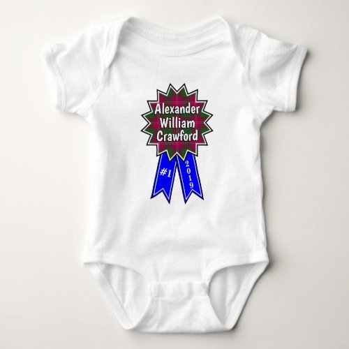 Clan Crawford 1 Award Blue Ribbon Baby Bodysuit