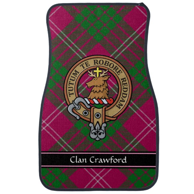Clan Crawford Crest Car Floor Mat (Front)