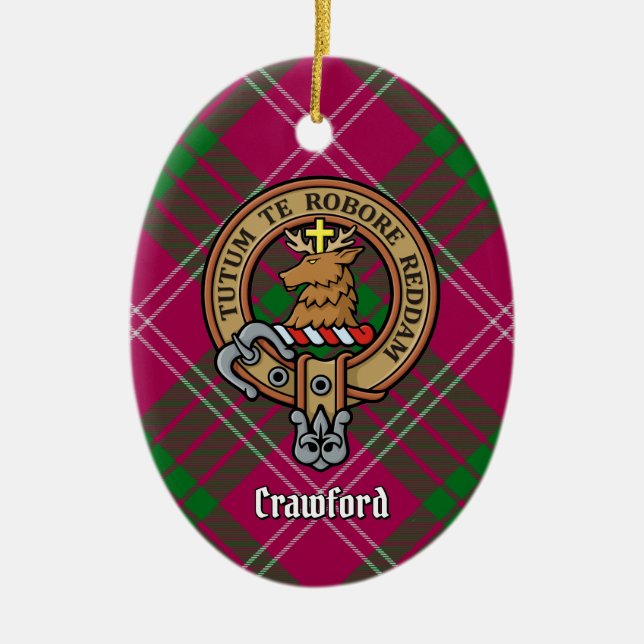 Clan Crawford Crest Ceramic Ornament (Front)