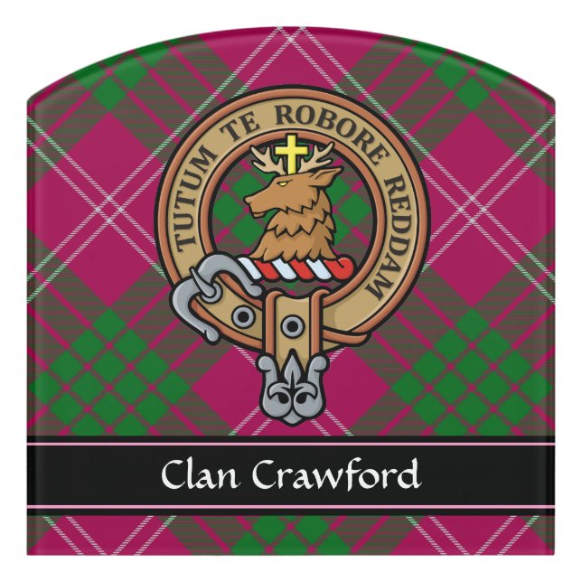 Clan Crawford Crest Door Sign (Contour Front)