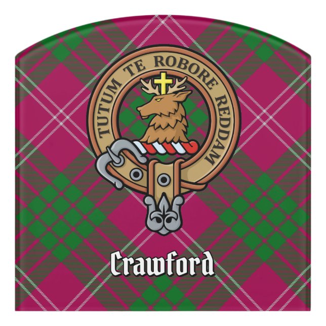 Clan Crawford Crest Door Sign (Contour Front)