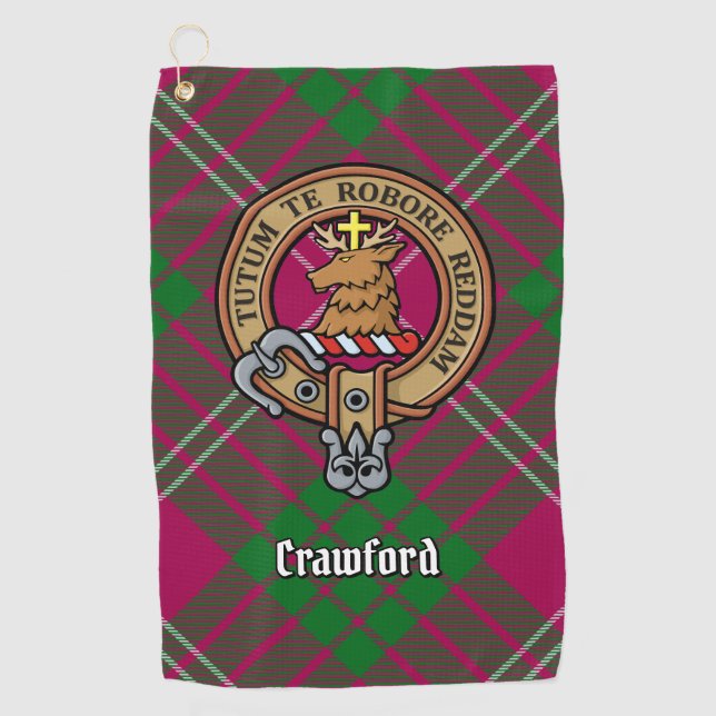 Clan Crawford Crest Golf Towel (Front)