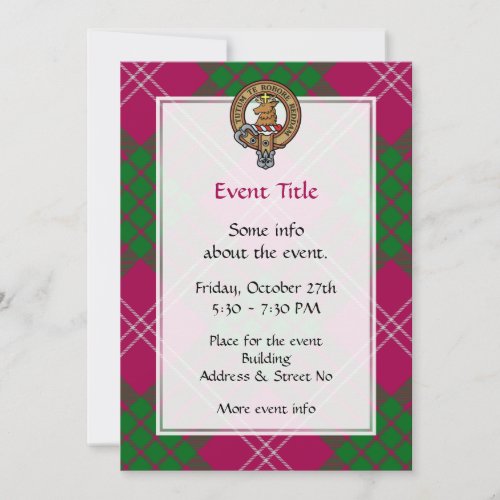 Clan Crawford Crest Invitation