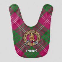 Clan Crawford Crest over Tartan Baby Bib