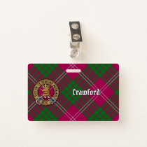 Clan Crawford Crest over Tartan Badge