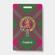 Clan Crawford Crest over Tartan Badge