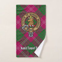 Clan Crawford Crest over Tartan Bath Towel Set