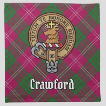 Clan Crawford Crest over Tartan Cloth Napkin