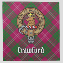 Clan Crawford Crest over Tartan Cloth Napkin