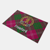 Clan Crawford Crest over Tartan Doormat (Angled)