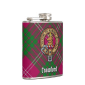 Clan Crawford Crest over Tartan Flask (Right)