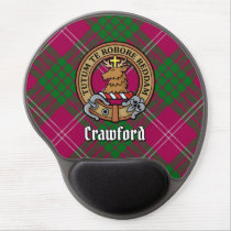 Clan Crawford Crest over Tartan Gel Mouse Pad