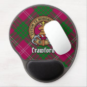 Clan Crawford Crest over Tartan Gel Mouse Pad (Left Side)